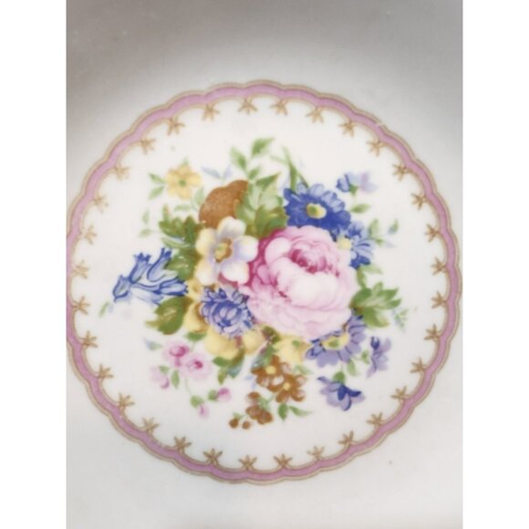 Vtg Fine China Porcelain Floral Spring Garden Coup Soup Bowls Set Of 4 - Picture 8 of 10